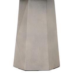 Barley Industrial Loft Grey Concrete Round Outdoor Pedestal End Table|