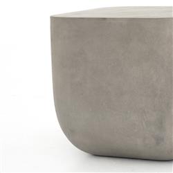 Yvonne Industrial Loft Grey Concrete Outdoor Square Block End Table|