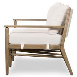 Rose Coastal Beige Upholstered Brown Wood Woven Rope Outdoor Sofa - Large - 73"W|