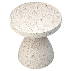 Richard Modern Classic Speckled White Stone Outdoor Side Table|