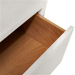 Taylor Modern Classic White Faux Linen Silver Iron Double Dresser|