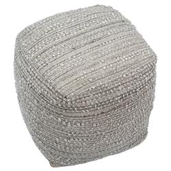 Marissa Modern Classic Off-White Upholstered Outdoor Pouf|