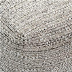 Marissa Modern Classic Off-White Upholstered Outdoor Pouf|
