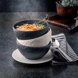 Manufacture Rock Modern Black Porcelain Rice Bowl|