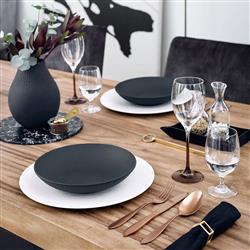 Manufacture Rock Modern Black Porcelain Pasta Bowl|