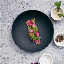 Manufacture Rock Modern Black Porcelain Pasta Bowl|