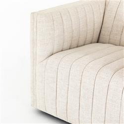 Leo Mid Century Modern White Upholstered Swivel Tufted Occasional Chair|