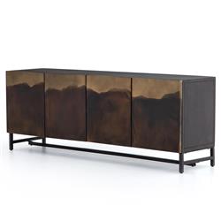 Baylor Industrial Loft Brown Ombre Iron Media Console|