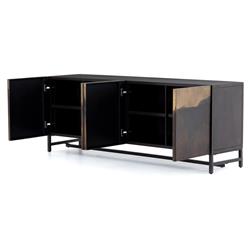Baylor Industrial Loft Brown Ombre Iron Media Console|