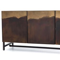 Baylor Industrial Loft Brown Ombre Iron Media Console|