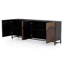 Baylor Industrial Loft Brown Ombre Iron Sideboard|