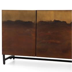 Baylor Industrial Loft Brown Ombre Iron Sideboard|