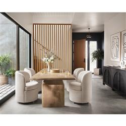 Kashton Mid Century Black Wash Mango Wood Arched Cane 4 Door Sideboard|