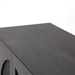 Kashton Mid Century Black Wash Mango Wood Arched Cane 4 Door Sideboard|