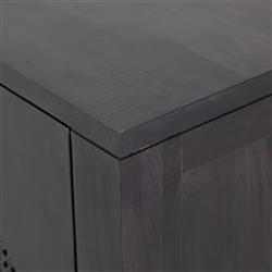 Kashton Mid Century Black Wash Mango Wood Arched Cane 4 Door Sideboard|