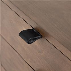 Theodore Industrial Loft Brown Wood Black Leather Pull Office Desk|