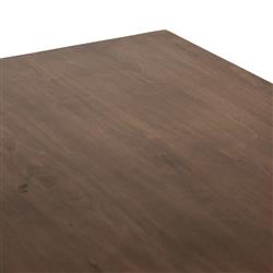 Theodore Industrial Loft Brown Wood Black Leather Pull Office Desk|