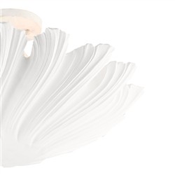 Vilma Coastal Beach White Iron Bell Semi-Flush Mount|