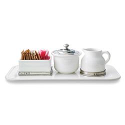 MATCH Modern Convivio White Ceramic Rectangular Tray|