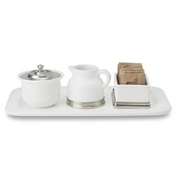 MATCH Modern Convivio White Ceramic Rectangular Tray|