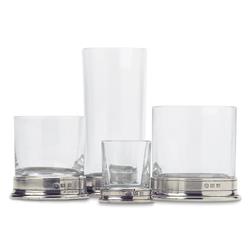 MATCH Modern Pewter Base Clear Crystal Neat Shot Glass|