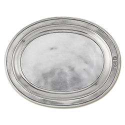MATCH Modern Incised Pewter Oval Tray - Small|
