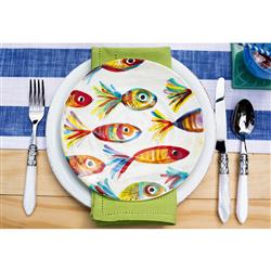 Aladdin Brilliant Modern White Acrylic 5 Piece Flatware Place Setting|