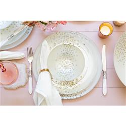 Aladdin Brilliant Modern White Acrylic 5 Piece Flatware Place Setting|