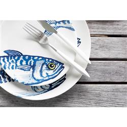 Ares Modern White Stainless Steel 5 Piece Flatware Place Setting|