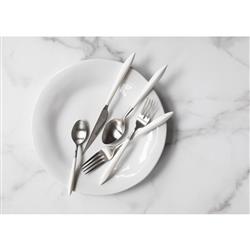Ares Modern White Stainless Steel 5 Piece Flatware Place Setting|