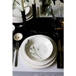 Lastra Modern White Ceramic 4-Piece Place Setting|