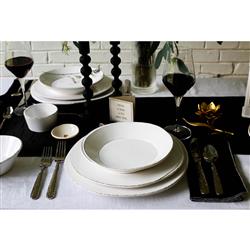 Lastra Modern White Ceramic 4-Piece Place Setting|