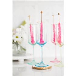 Rainbow Modern Classic Assorted Champagne Flute Glass - Set of 4|