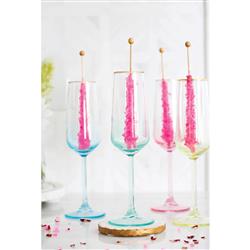 Rainbow Modern Classic Assorted Champagne Flute Glass - Set of 4|
