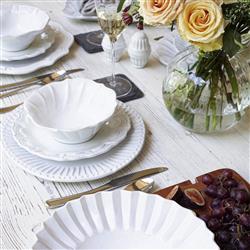 Incanto Stone Lace Modern White Stoneware Salad Plate|