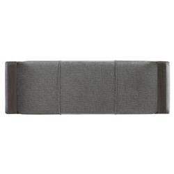 Curtis Industrial Loft Grey Upholstered Brown Wood Bedroom Bench|