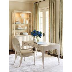 Roslyn French Country White Oak Wood Rectangular Writing Desk|