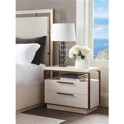 Malpaso Regency White Oak Wood Brass 2 Drawer Bachelors Chest|