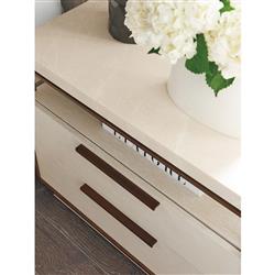 Malpaso Regency White Oak Wood Brass 2 Drawer Bachelors Chest|
