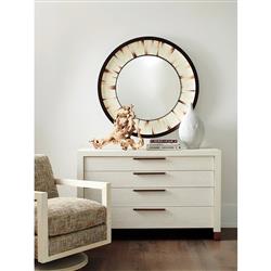 Tehama Regency Winter White Oak Wood Brass Metal Single Dresser|