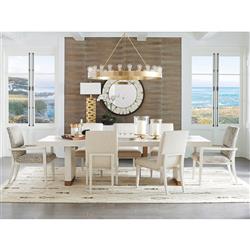 Vista White Oak Wood Brass Extendable Dining Table - 88-128"W|