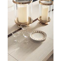 Vista White Oak Wood Brass Extendable Dining Table - 88-128"W|