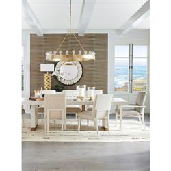 Vista White Oak Wood Brass Extendable Dining Table - 88-128"W|