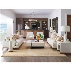 Links White Oak Wood Top Bronze Accent Square Coffee Table|