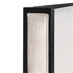 Linnea Modern Lyric Ivory Upholstered Matte Black Iron Wingback Bed - Queen|