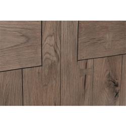 Brissy Rustic Lodge Brown Oak Wood Rectangular Console Table|