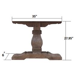 Becille French Country Light Brown Pine Wood Rectangular Dining Table - 94"W|