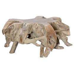 Prescy Coastal Beach Natural Teak Wood Root Coffee Table|