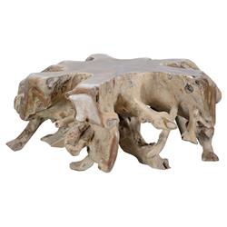 Prescy Coastal Beach Natural Teak Wood Root Coffee Table|