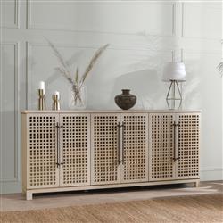 Andy Coastal Beach Cream Reclaimed Wood Sideboard|